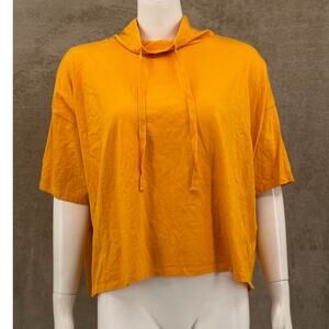 Eileen Fisher Golden Mustard Short-Sleeve Hooded Top